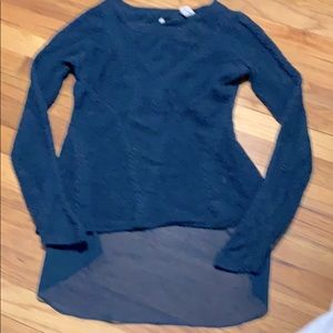 Knitted and knitted blue/green sweater